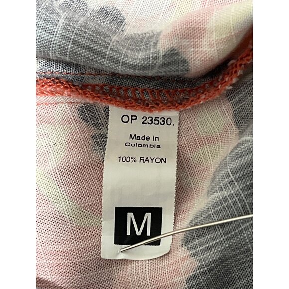 Maaji Kaftan Cover-Up Floral Animal Print Tunic Dress Peach Black Women Size M - Picture 8 of 8